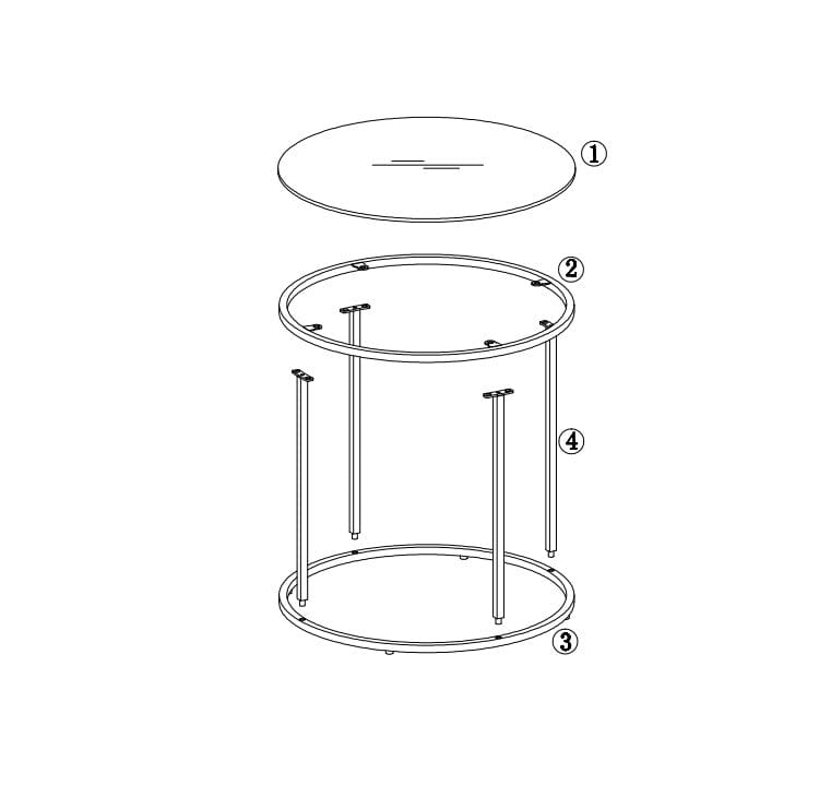 Masuta suport telefon din sticla si metal Bolton A1 Marmura / Auriu, Ø50xH44 cm (9)
