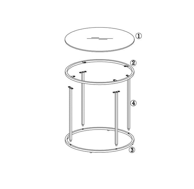 Masuta suport telefon din sticla si metal Bolton A1 Marmura / Auriu, Ø50xH44 cm (9)