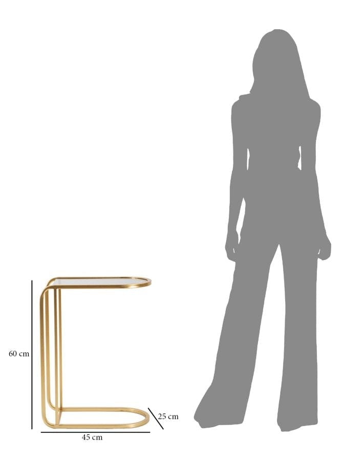 Mauro Ferretti Masuta suport telefon din sticla si metal, D Small Auriu, L45xl25xH60 cm