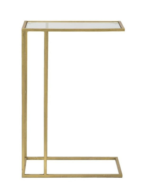 Mauro Ferretti Masuta suport telefon din sticla si metal Glam C Auriu, L40,5xl25,5xH60 cm