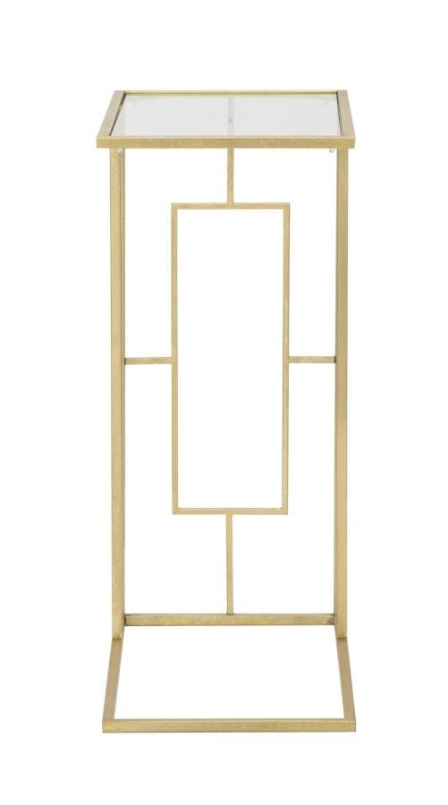 Masuta suport telefon din sticla si metal Glam C Auriu, L40,5xl25,5xH60 cm (3)