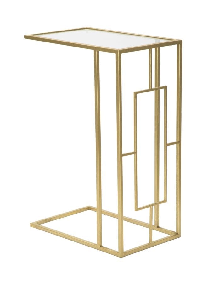 Mauro Ferretti Masuta suport telefon din sticla si metal Glam C Auriu, L40,5xl25,5xH60 cm