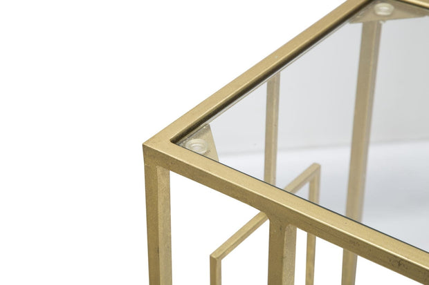 Mauro Ferretti Masuta suport telefon din sticla si metal Glam C Auriu, L40,5xl25,5xH60 cm