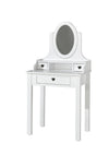Masuta de toaleta din lemn de pin si MDF, cu oglinda si 3 sertare, pentru fete Amori Alb, L70xl40xH136 cm (1)