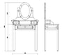 Masuta de toaleta din lemn de pin si MDF, cu oglinda si 3 sertare, pentru fete Amori Alb, L70xl40xH136 cm (2)
