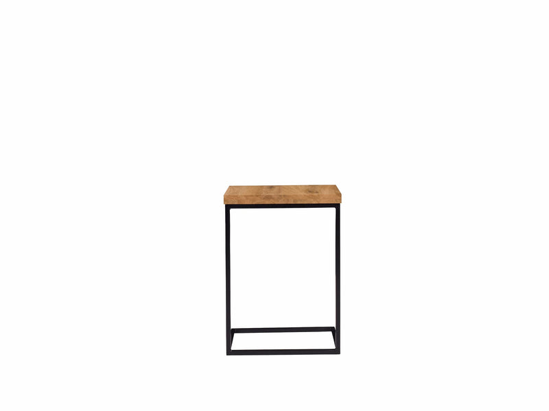 Masuta suport telefon din lemn de stejar si metal, Norisa Natural / Negru, L51xl31xH66 cm (5)
