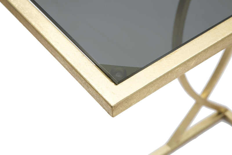 Masuta suport telefon din sticla si metal Divano Auriu, L45,5xl25,5xH60 cm (6)