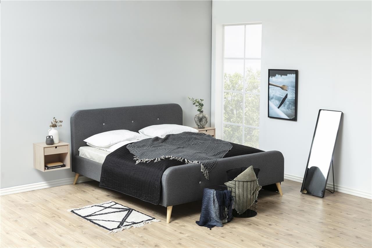 Noptiera din furnir, cu 1 sertar Century Stejar Deschis, l37xA32xH33 cm (1)