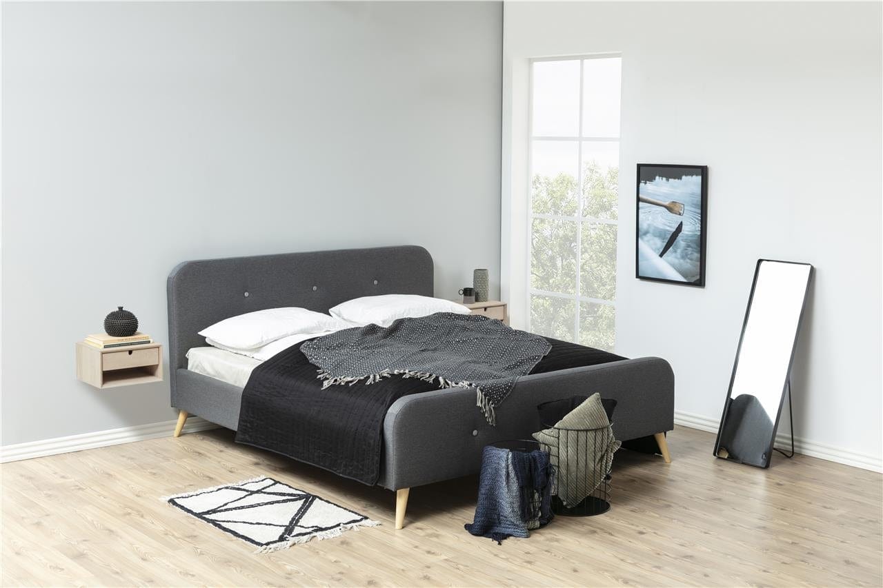 Noptiera din furnir, cu 1 sertar Large Century Stejar Deschis, l37xA32xH21 cm (1)