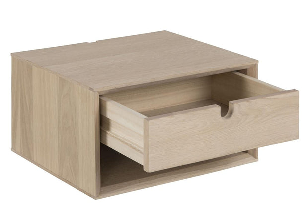 Noptiera din furnir, cu 1 sertar Large Century Stejar Deschis, l37xA32xH21 cm (3)