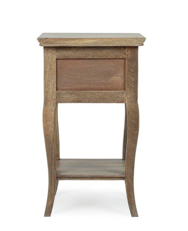 Bizzotto Noptiera din lemn de mango, cu 1 sertar, Domitille Natural, l35xA35xH59 cm