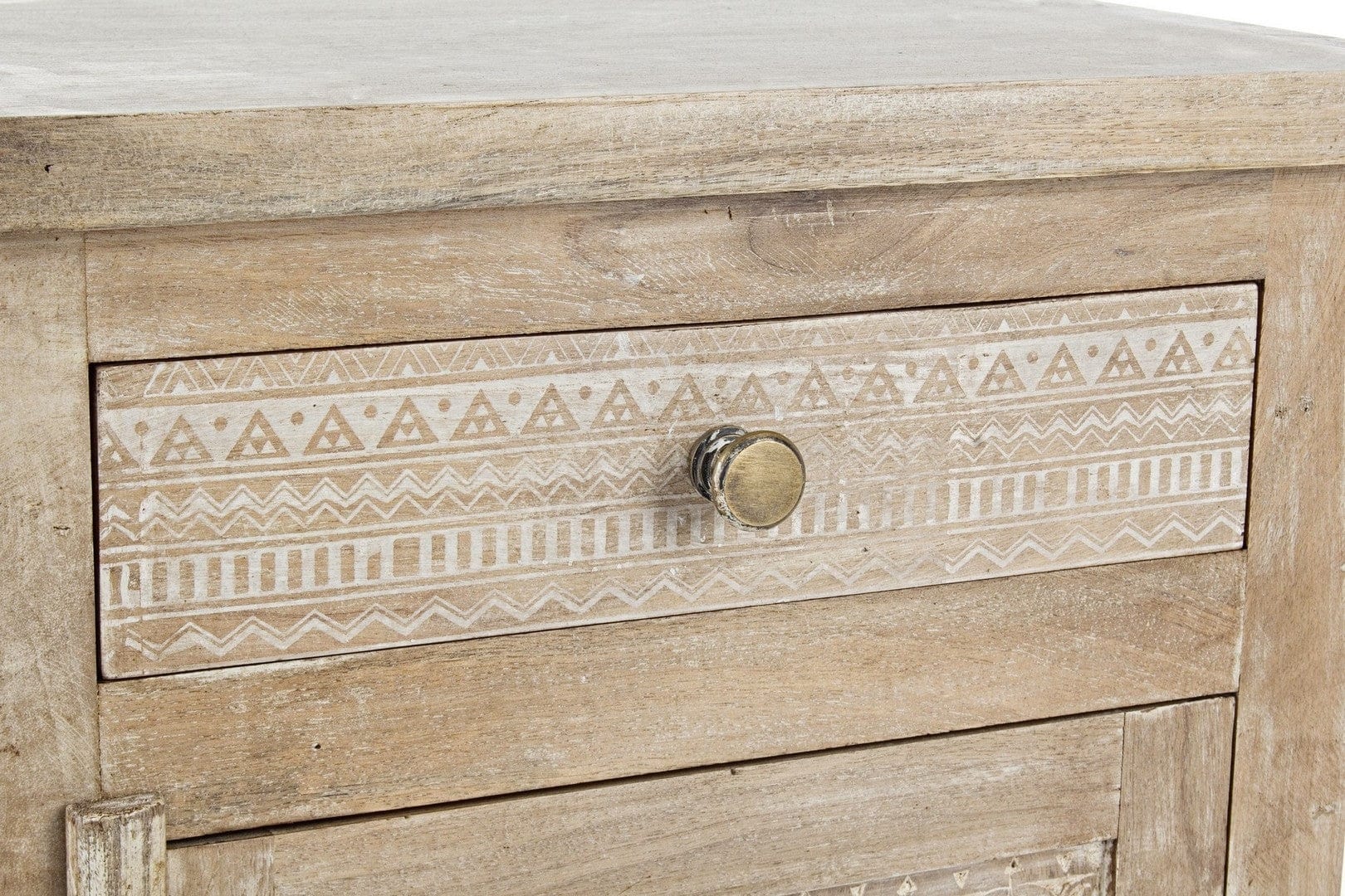 Noptiera din lemn de mango, cu 1 sertar si 1 usa, Mayra Natural, l44xA35xH60 cm (3)