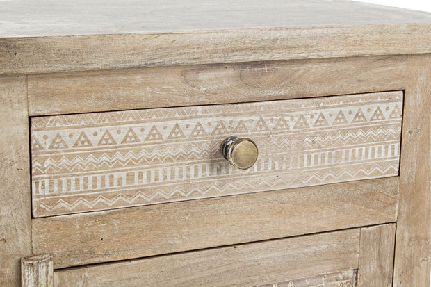 Noptiera din lemn de mango, cu 1 sertar si 1 usa, Mayra Natural, l44xA35xH60 cm (3)