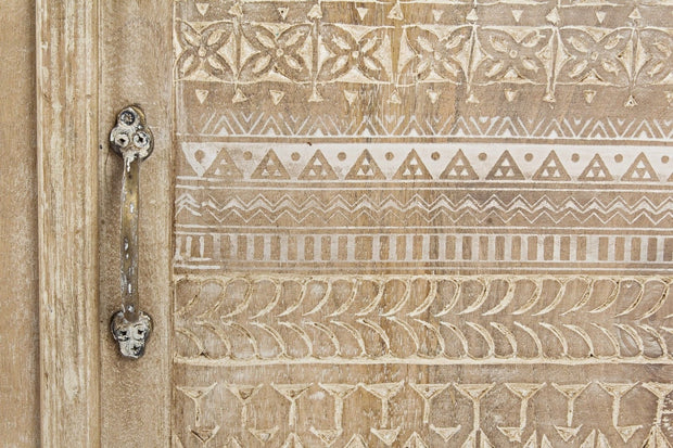 Noptiera din lemn de mango, cu 1 sertar si 1 usa, Mayra Natural, l44xA35xH60 cm (4)