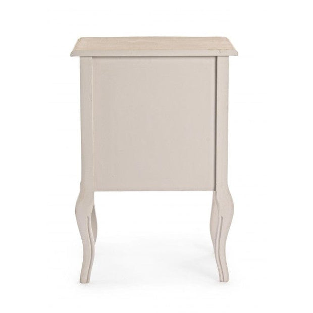 Noptiera din lemn de Paulownia si MDF, cu 3 sertare Clarisse Ivoir, l48xA35xH69 cm (2)