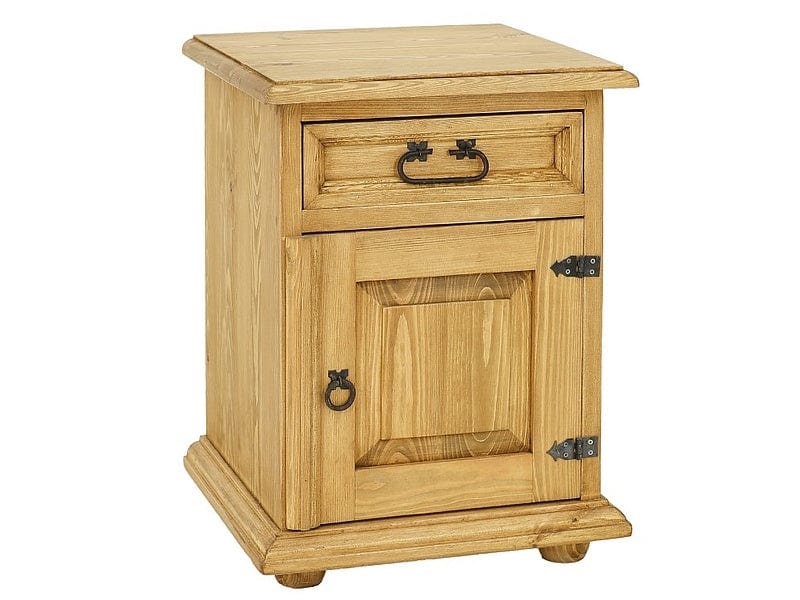 Noptiera din lemn de pin, cu 1 sertar si 1 usa, Portos Right Natural, l45xA43xH60 cm (4)