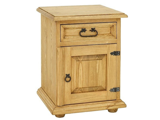 Noptiera din lemn de pin, cu 1 sertar si 1 usa, Portos Right Natural, l45xA43xH60 cm (4)