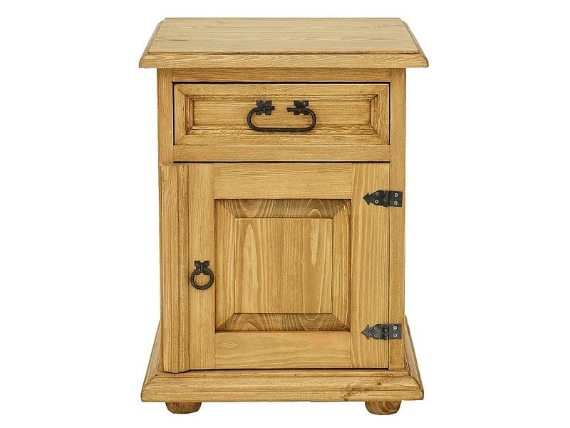 Noptiera din lemn de pin, cu 1 sertar si 1 usa, Portos Right Natural, l45xA43xH60 cm (5)