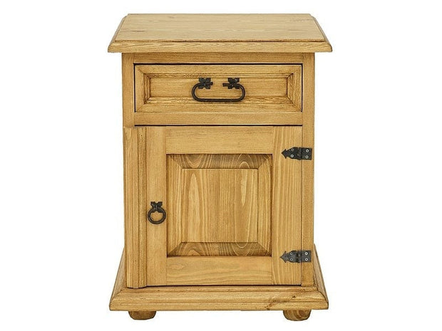 Noptiera din lemn de pin, cu 1 sertar si 1 usa, Portos Right Natural, l45xA43xH60 cm (5)