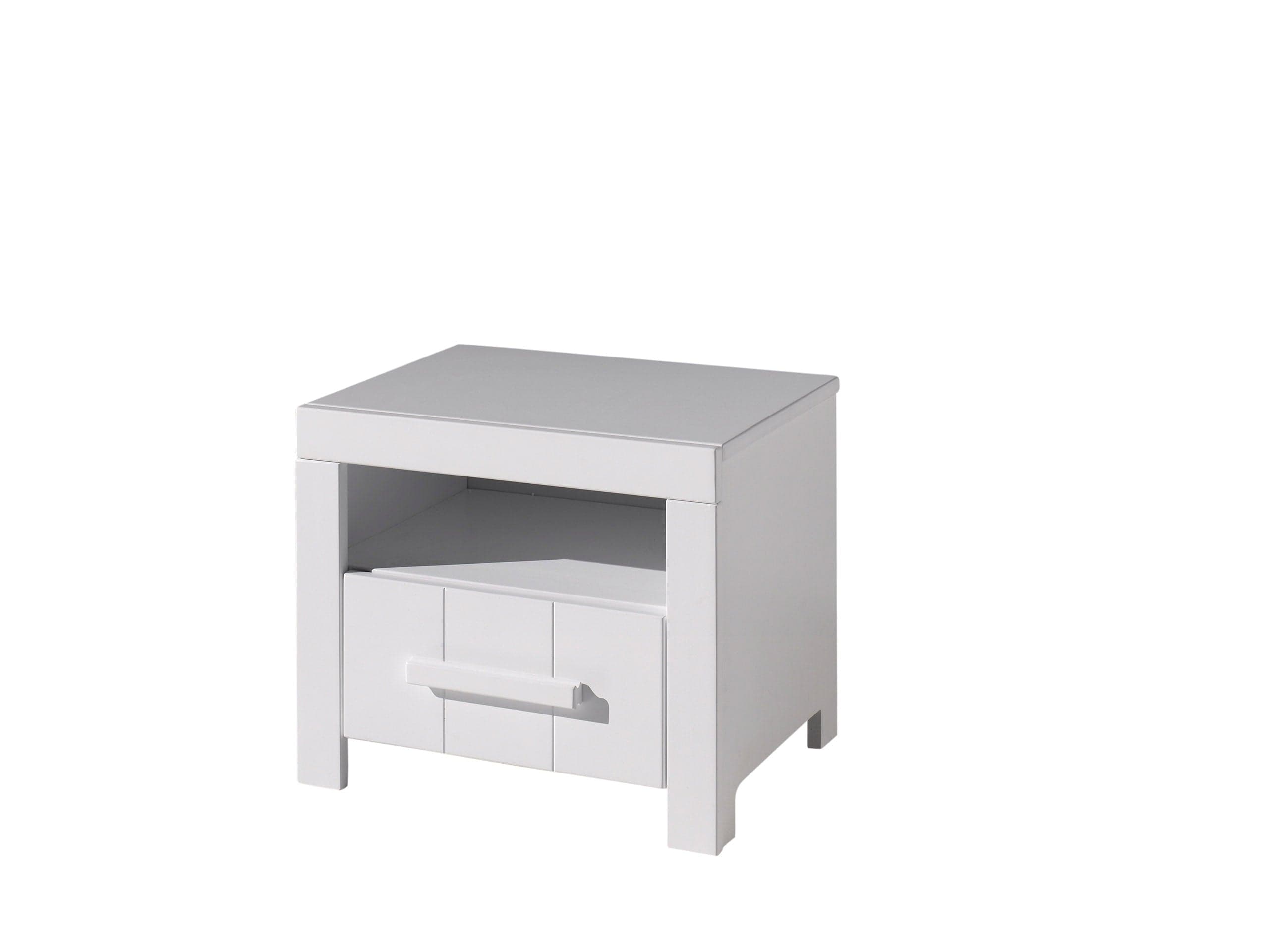 Noptiera din lemn de pin Erik si MDF cu 1 sertar, pentru copii Erik Alb, l50xA39xH42 cm (4)