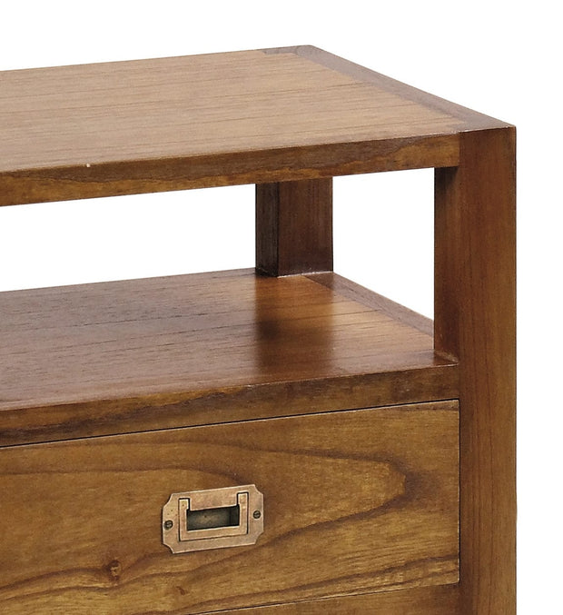 Noptiera din lemn si furnir, cu 2 sertare, Star Nuc, l50xA40xH60 cm (1)