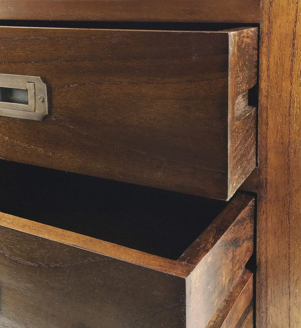 Noptiera din lemn si furnir, cu 2 sertare, Star Nuc, l50xA40xH60 cm (3)