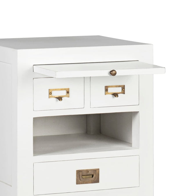 Noptiera din lemn si furnir, cu 3 sertare, Everest Large Alb, l45xA40xH60 cm (3)