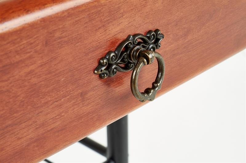 Noptiera din lemn si metal cu 1 sertar, Fiorina Cires Antic / Nuc, l48xA37xH55 cm (7)