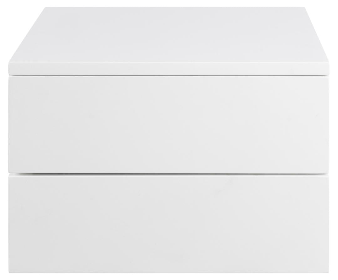 Noptiera din MDF, cu 2 sertare, Avignon Alb, l37xA32xH24,6 cm (1)