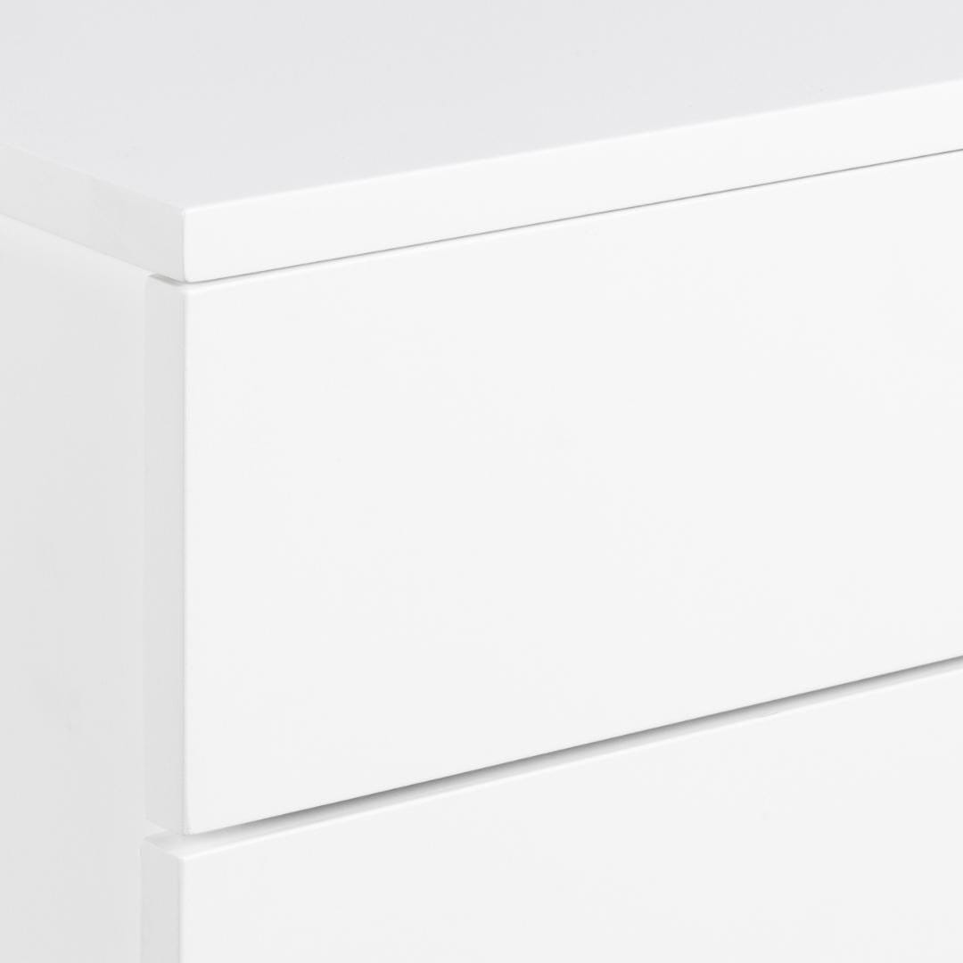 Noptiera din MDF, cu 2 sertare, Avignon Alb, l37xA32xH24,6 cm (3)