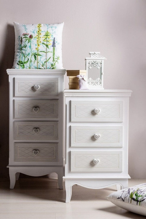 Noptiera din MDF, cu 3 sertare Clorine Ivoir, l41xA33,5xH68,5 cm (1)