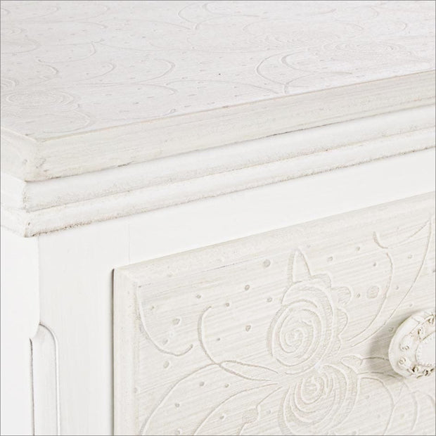 Noptiera din MDF, cu 3 sertare Clorine Ivoir, l41xA33,5xH68,5 cm (4)