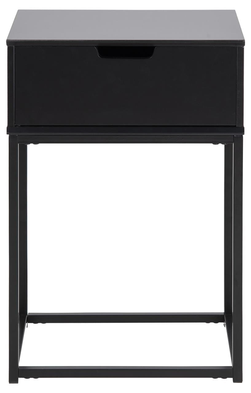 Noptiera din MDF si metal, cu 1 sertar Mitra II Negru, l40xA30xH61,5 cm (4)
