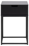 Noptiera din MDF si metal, cu 1 sertar Mitra II Negru, l40xA30xH61,5 cm (4)