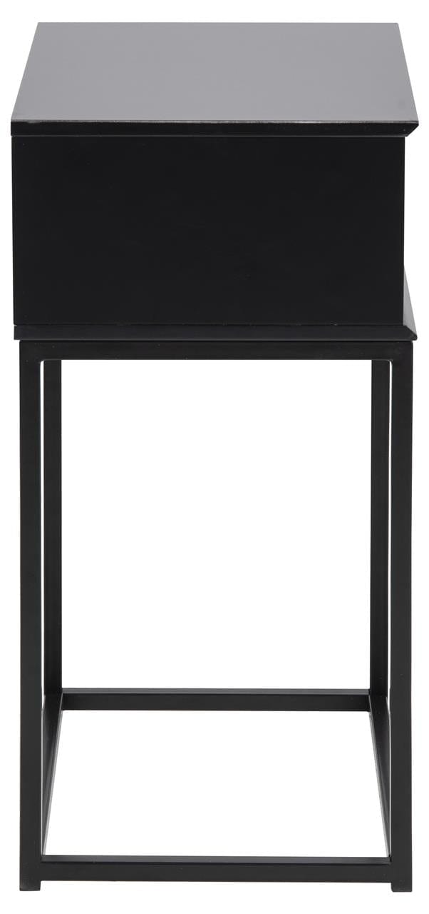 Noptiera din MDF si metal, cu 1 sertar Mitra II Negru, l40xA30xH61,5 cm (6)