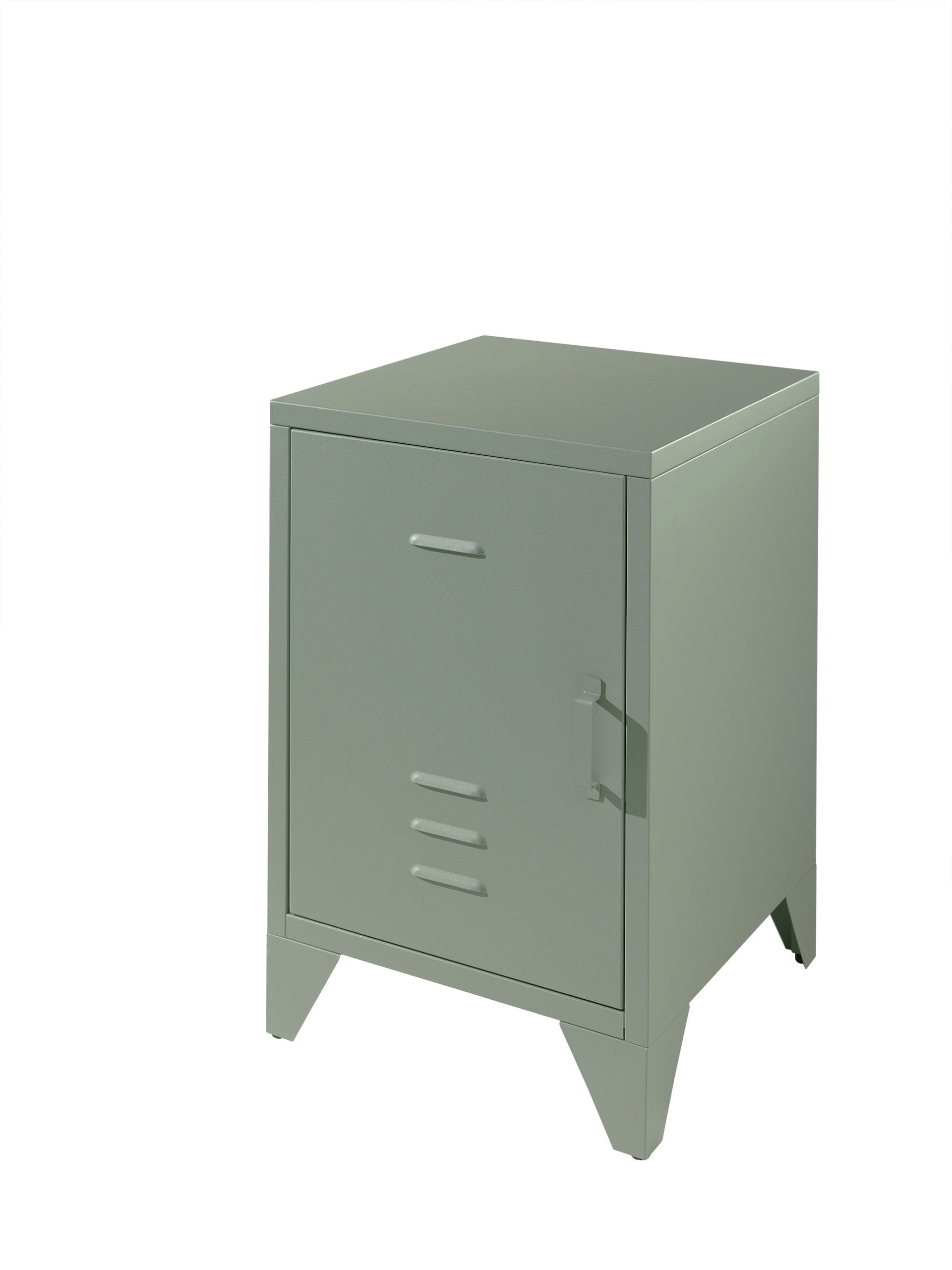 Noptiera din metal, cu 1 usa, Bronxx Verde Olive, l40xA40xH60,5 cm