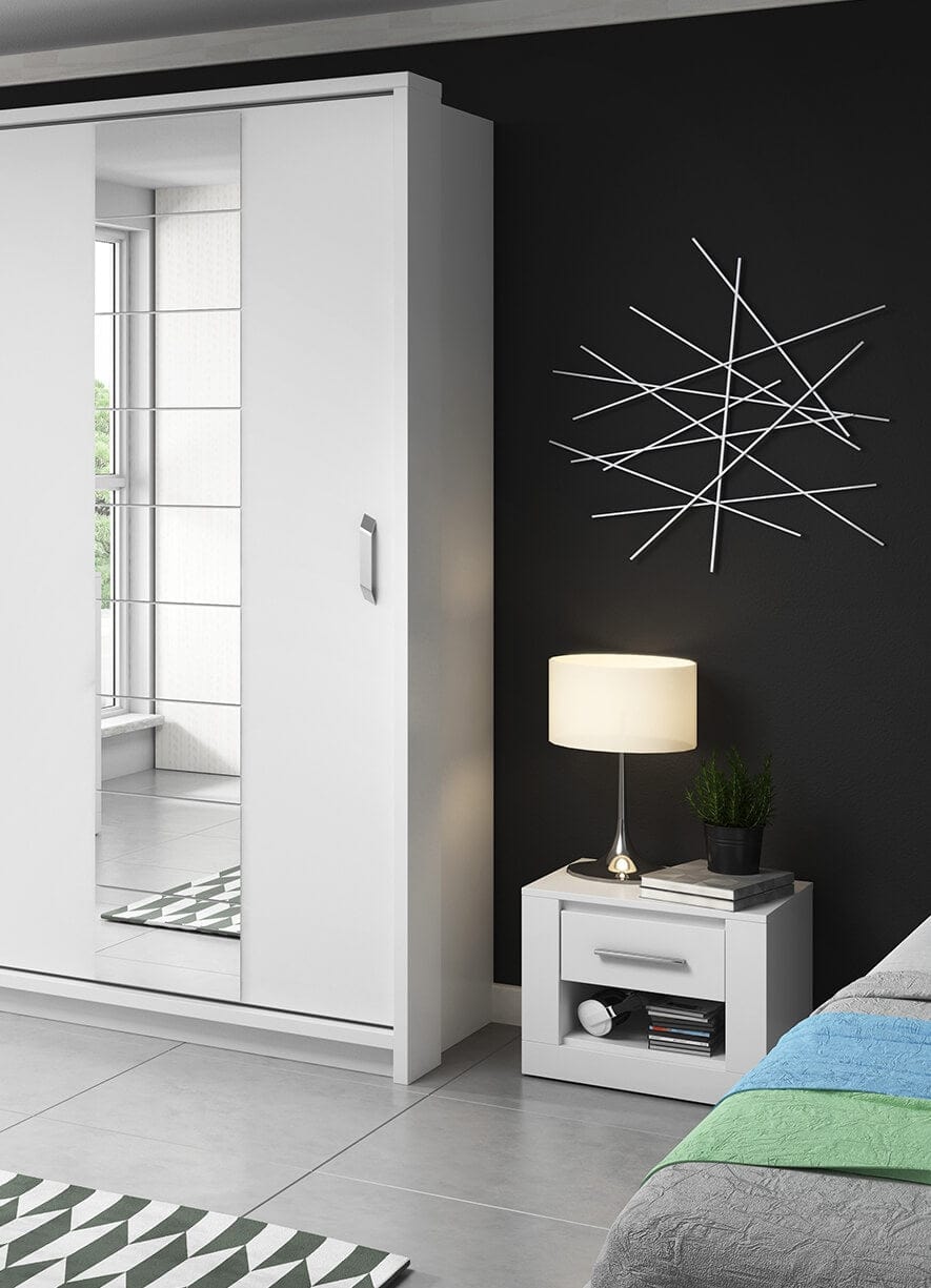 Noptiera din pal cu 1 sertar Idea 07 Alb Mat, l50xA42xH40 cm (2)