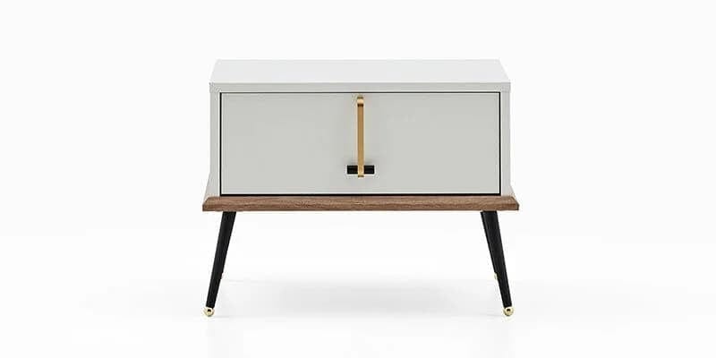 Dogtas Noptiera din pal cu 1 sertar Larina Alb / Natur, l58,4xA43xH43,5 cm