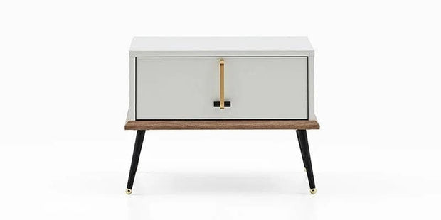 Dogtas Noptiera din pal cu 1 sertar Larina Alb / Natur, l58,4xA43xH43,5 cm