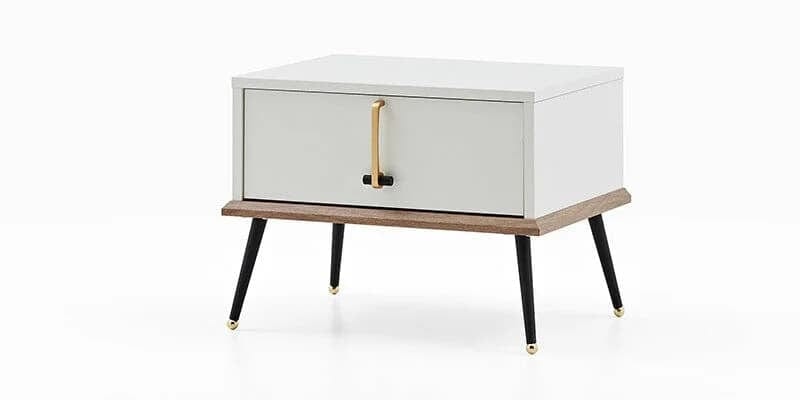 Dogtas Noptiera din pal cu 1 sertar Larina Alb / Natur, l58,4xA43xH43,5 cm