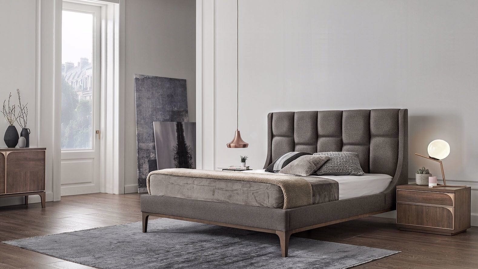 Dogtas Noptiera din pal cu 2 sertare Gold Nuc, l55xA41,6xH45,6 cm