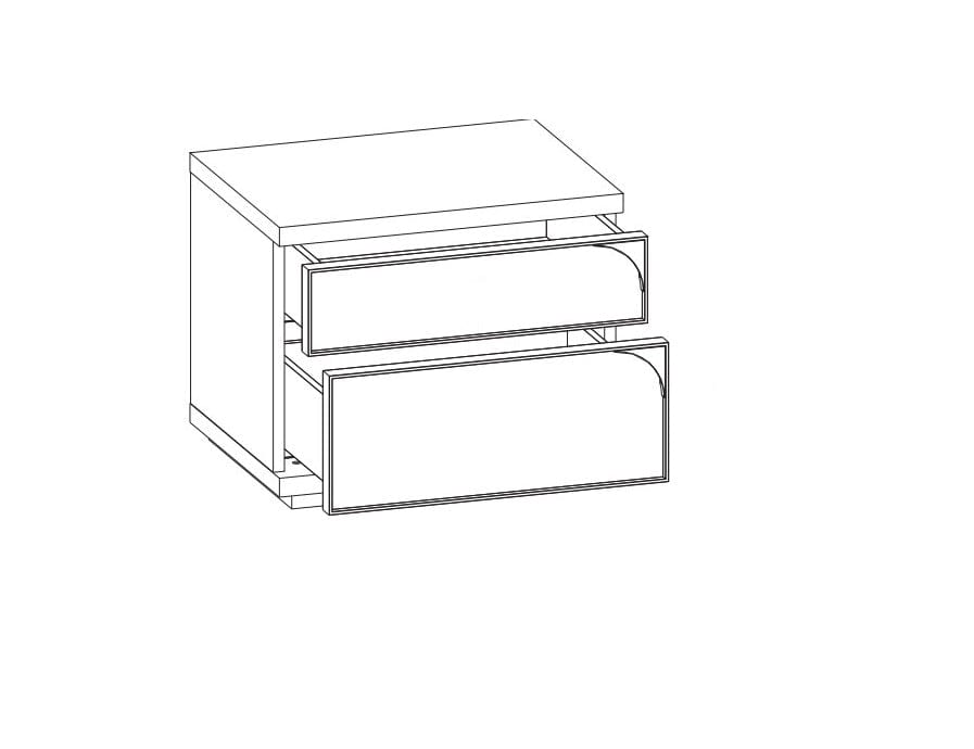Dogtas Noptiera din pal cu 2 sertare Gold Nuc, l55xA41,6xH45,6 cm
