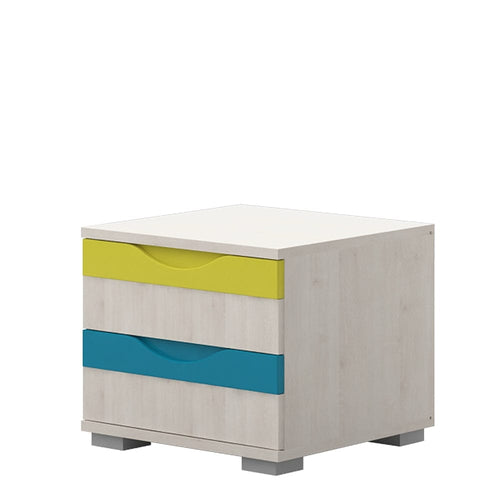 Noptiera din pal cu 2 sertare, pentru copii, Joy Pin Polar / Multicolor, l44xA39xH46 cm