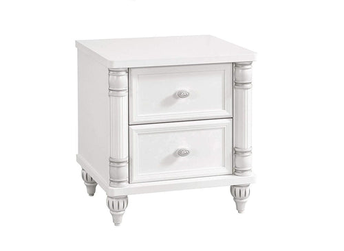 Noptiera din pal cu 2 sertare, pentru copii si tineret, Romantic Alb, l50xA43xH56 cm