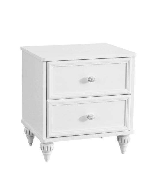 Noptiera din pal cu 2 sertare, pentru copii si tineret, Romantica Alb, l50xA42xH56 cm