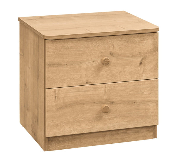 Noptiera din pal cu 2 sertare, pentru tineret, Mocha Natur, l49xA42xH46 cm