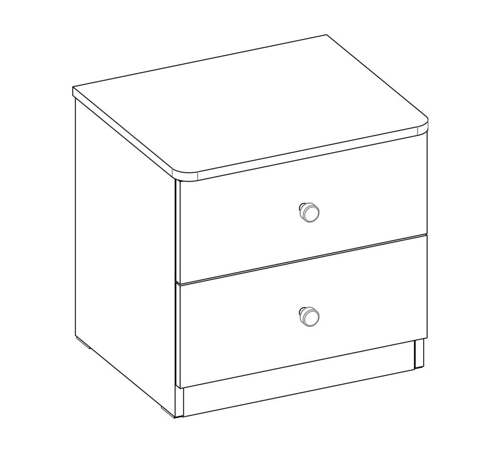 Noptiera din pal cu 2 sertare, pentru tineret, Mocha Natur, l49xA42xH46 cm (7)