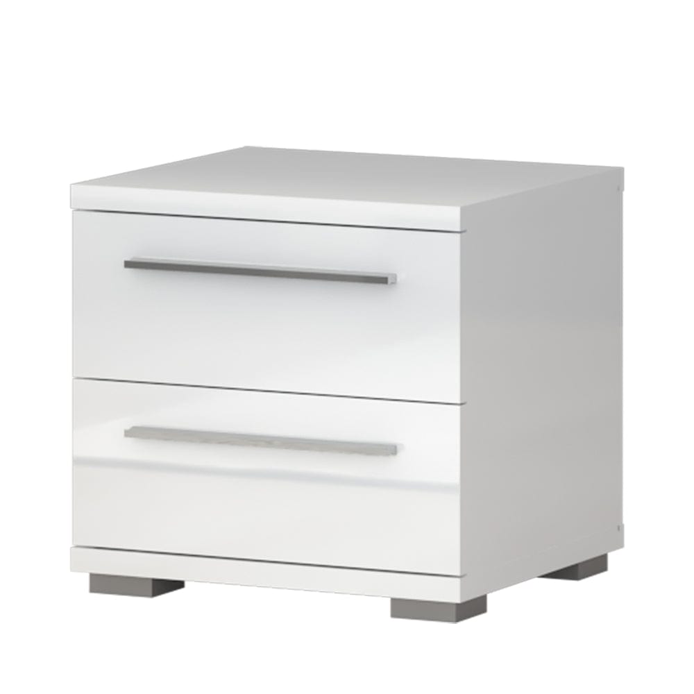 Jela Noptiera din pal, cu 2 sertare, Piano NS2/PN Small Alb, l45xA40xH43 cm