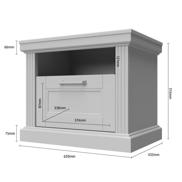 Noptiera din pal si MDF, cu 1 sertar, Tara NS1/TA Grafit / Nuc Pacific, l62xA43xH52 cm (5)