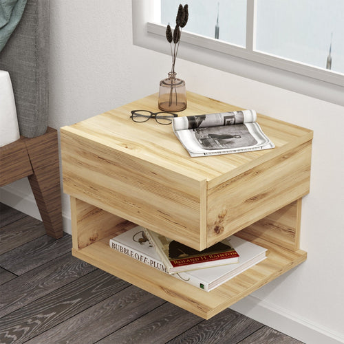 Asir Noptiera suspendata din pal, cu 1 sertar Luvio LV27-KE Stejar, l40xA35,3xH31,3 cm